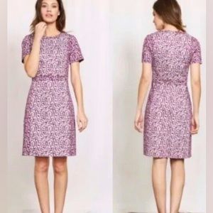 Boden Isla Printed Cotton Dress in Cranberry and Ivory